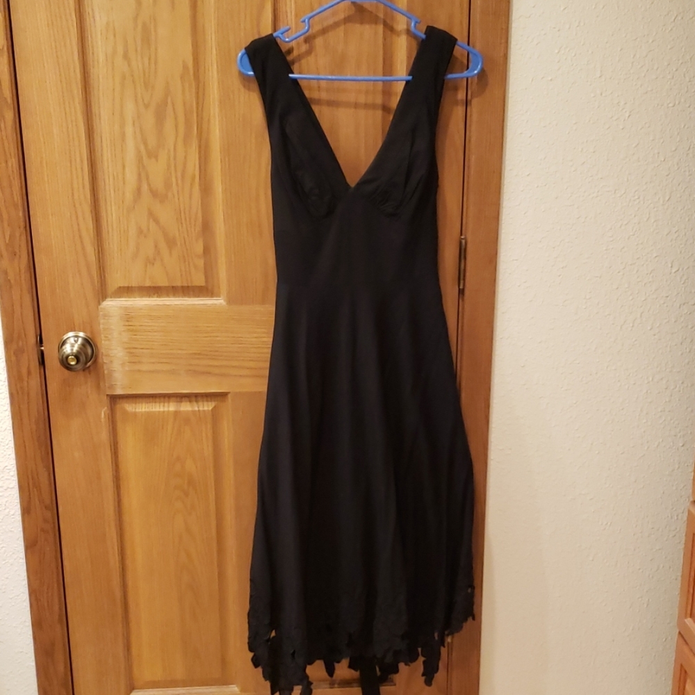 Flower hem black dress, size 10